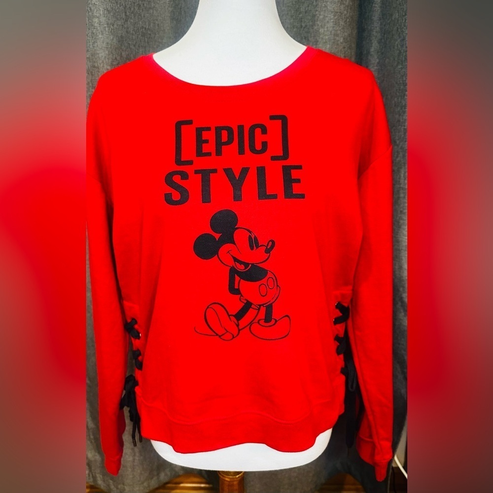 Disney women’s Red Mickey Mouse Sweatshirt